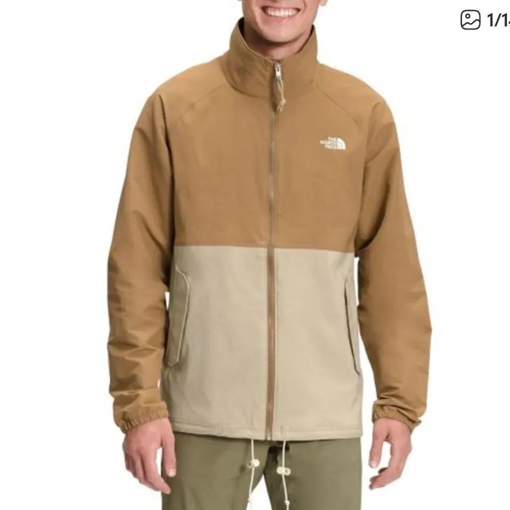 The North Face Class V Full Zip Jacket Colorblock Utility Brown Twill Mens Large